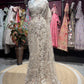 Champagne Embroidered Net Saree with Designer Blouse