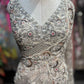 Champagne Embroidered Net Saree with Designer Blouse