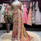 Luxury Multicolor Designer Saree with Heavy Hand Embroidery & Mirror Work