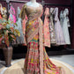 Luxury Multicolor Designer Saree with Heavy Hand Embroidery & Mirror Work