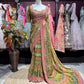 Olive Green Embroidered Designer Saree with Heavy Blouse
