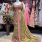 Olive Green Embroidered Designer Saree with Heavy Blouse