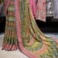Olive Green Embroidered Designer Saree with Heavy Blouse