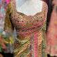 Olive Green Embroidered Designer Saree with Heavy Blouse
