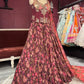 Maroon Floral Lehenga with Embroidered Blouse and Dupatta