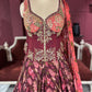 Maroon Floral Lehenga with Embroidered Blouse and Dupatta