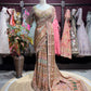 Rose Gold Multicolor Heavy Embroidered Designer Saree with Statement Blouse