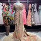 Peach Champagne Heavy Embroidered Designer Saree with Statement Blouse