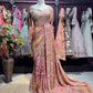 Rose Pink Heavy Embroidered Designer Saree with Embellished Blouse