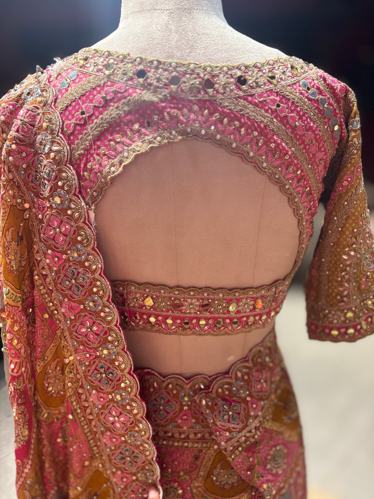 Rose Pink Heavy Embroidered Designer Saree with Embellished Blouse