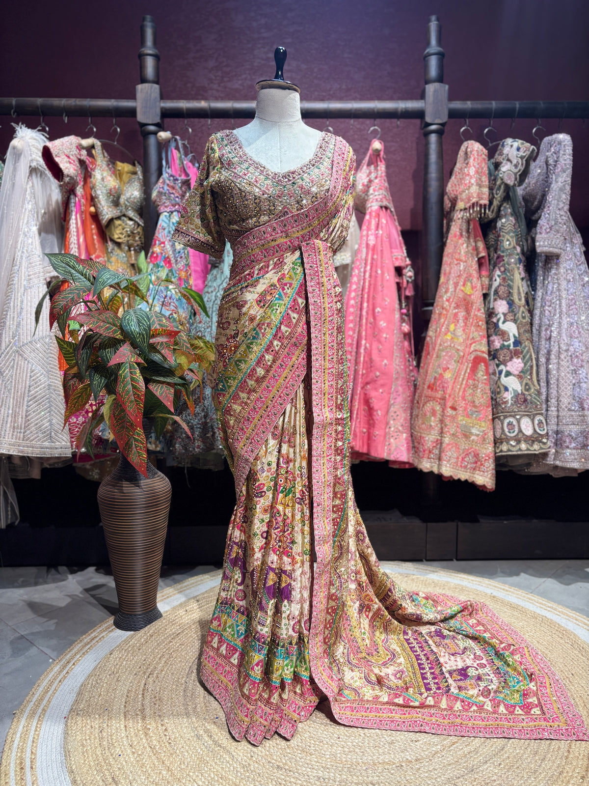 Grand Designer heritage saree With Designer Blouse