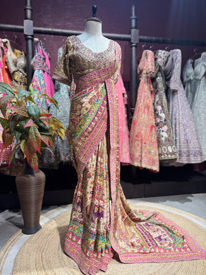 Grand Designer heritage saree With Designer Blouse