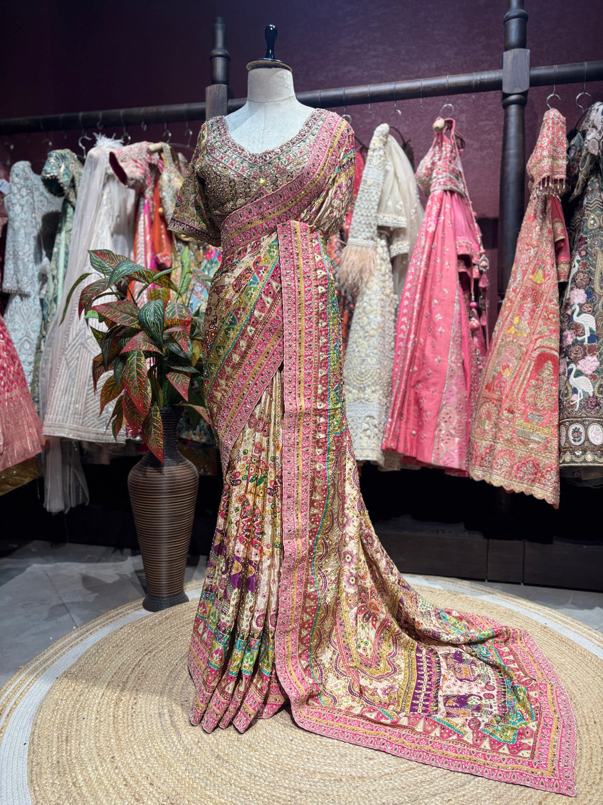 Grand Designer heritage saree With Designer Blouse