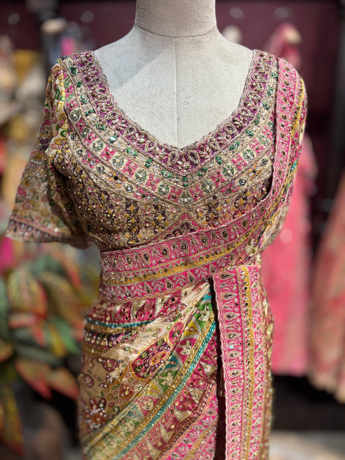 Grand Designer heritage saree With Designer Blouse