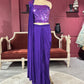 Purple Designer Drape Saree with Mirror Work