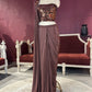 Brown  Designer Drape Saree with Mirror Work Blouse