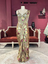 Multi Floral Designer Drape Saree with Floral Elegance