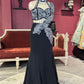 Black Designer Lehenga with White Floral Embroidery Detailing
