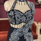 Black Designer Lehenga with White Floral Embroidery Detailing
