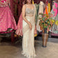 Champagne Gold Sequin Draped Saree with Embellished Corset Blouse