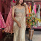 Champagne Gold Sequin Draped Saree with Embellished Corset Blouse