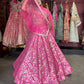 Rani Pink Gold Floral Embroidered Designer Lehenga with Dupatta