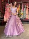 Lavender Shimmer Designer Lehenga with Embellished Blouse & Dupatta