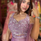 Lavender Shimmer Designer Lehenga with Embellished Blouse & Dupatta