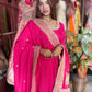 Rani Pink Embroidered Anarkali Gown with Designer Dupatta