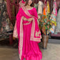 Rani Pink Embroidered Anarkali Gown with Designer Dupatta