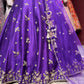Purple Embroidered Lehenga with Designer Blouse & Net Dupatta