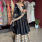 Black Multicolour Embroidered Anarkali Suit with Dupatta