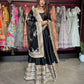 Black Multicolour Embroidered Anarkali Suit with Dupatta