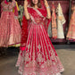 Deep Red Bridal Lehenga with Heavy Gold Embroidery & Dupatta