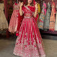Deep Red Bridal Lehenga with Heavy Gold Embroidery & Dupatta