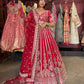 Deep Red Bridal Lehenga with Heavy Gold Embroidery & Dupatta