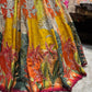 Multicolour Yellow Printed Designer Lehenga Set
