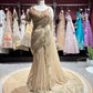 Champagne Beige Designer Saree with Heavy Embroidered Blouse