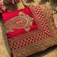 Designer Saree with Intricate Golden Paisley Embroidery, Shimmering Sequin Work