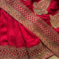 Designer Saree with Intricate Golden Paisley Embroidery, Shimmering Sequin Work