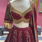 Wine Maroon Designer Lehenga Choli with Gold Work & Dupatta