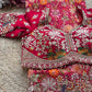 Saree with Heavy Multicolour Zardozi Floral & Fauna Embroidery | Pearl & Sequin Border