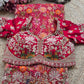Saree with Heavy Multicolour Zardozi Floral & Fauna Embroidery | Pearl & Sequin Border